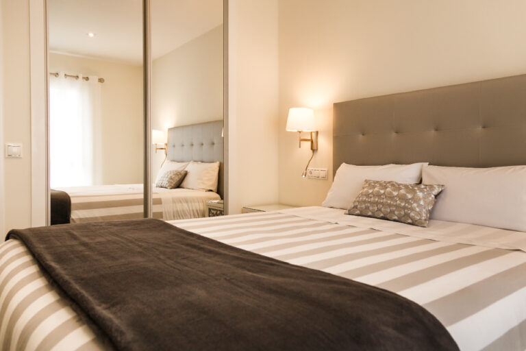 Comfortable bedroom at San Fermín holiday apartment in Lanzarote